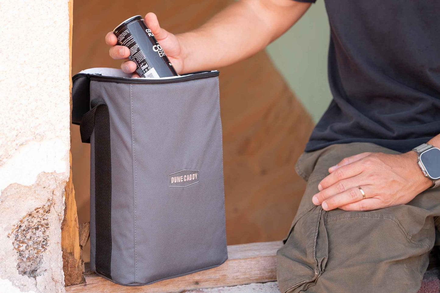 Wine Cooler Bag - Grey Canvas | Best For Picnics and Outdoor lifestyle